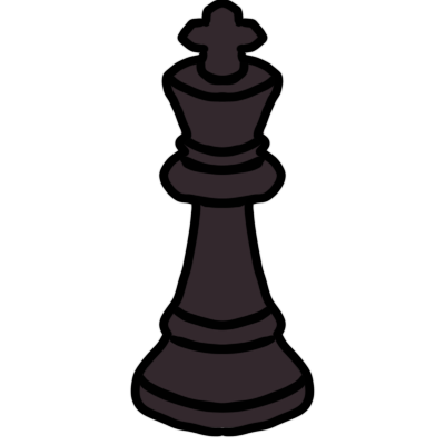 A black chess king.